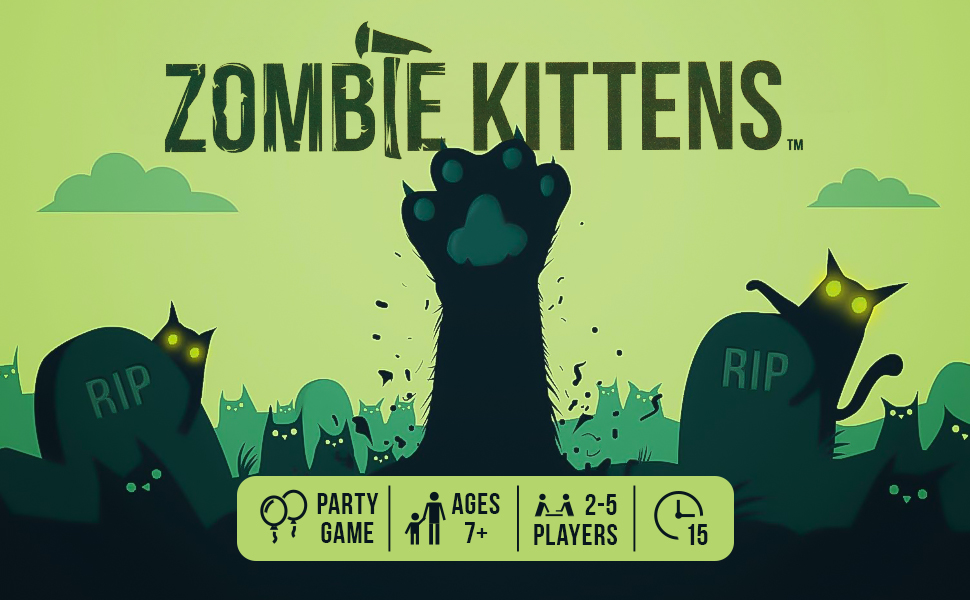 Zombie Kittens Card Game Box and Cards