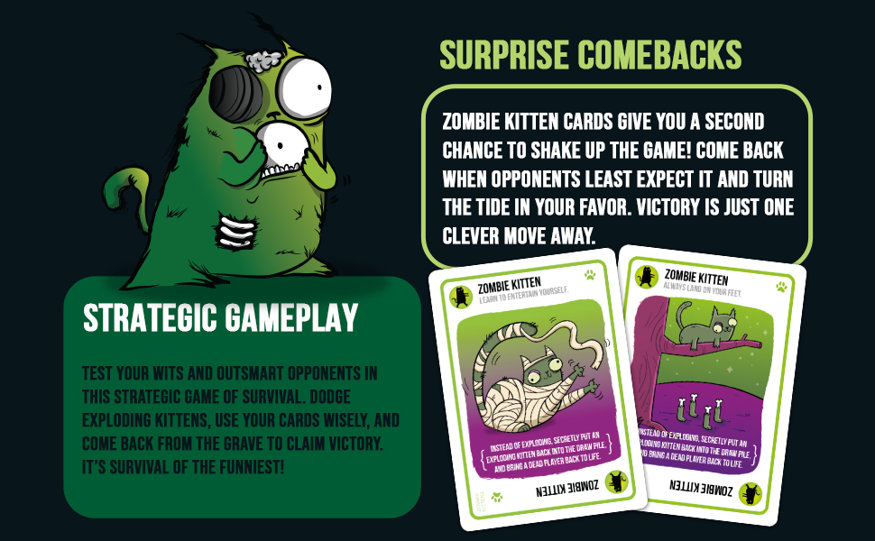 Zombie Kittens Card Illustrations